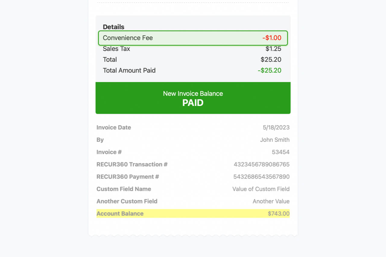 Image of Add Convenience Fees for Any Payment Automatically in RECUR360