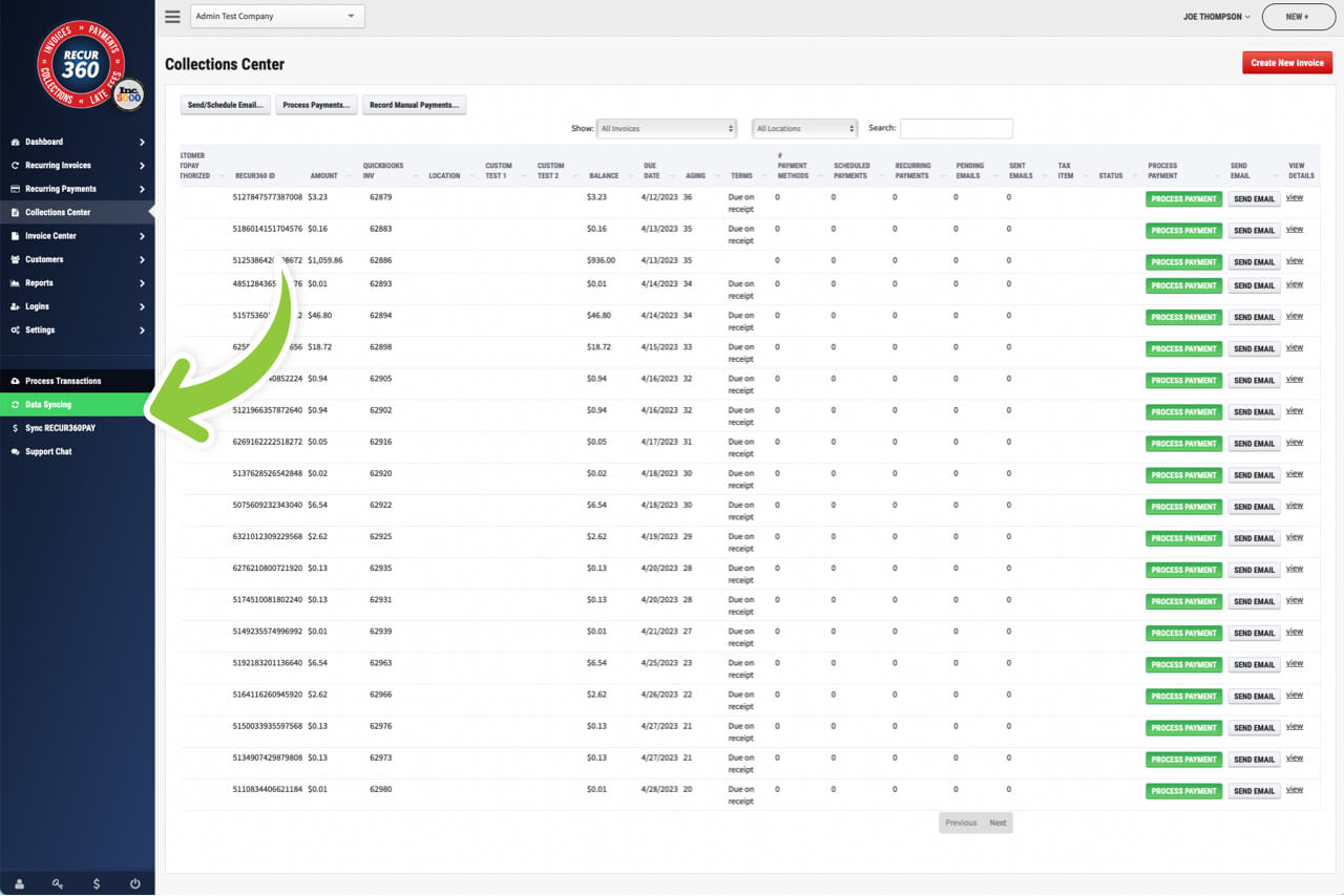 Screenshot of Syncs with Your Accounting Software in RECUR360