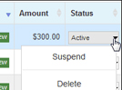 Status column on the far right in QuickBooks